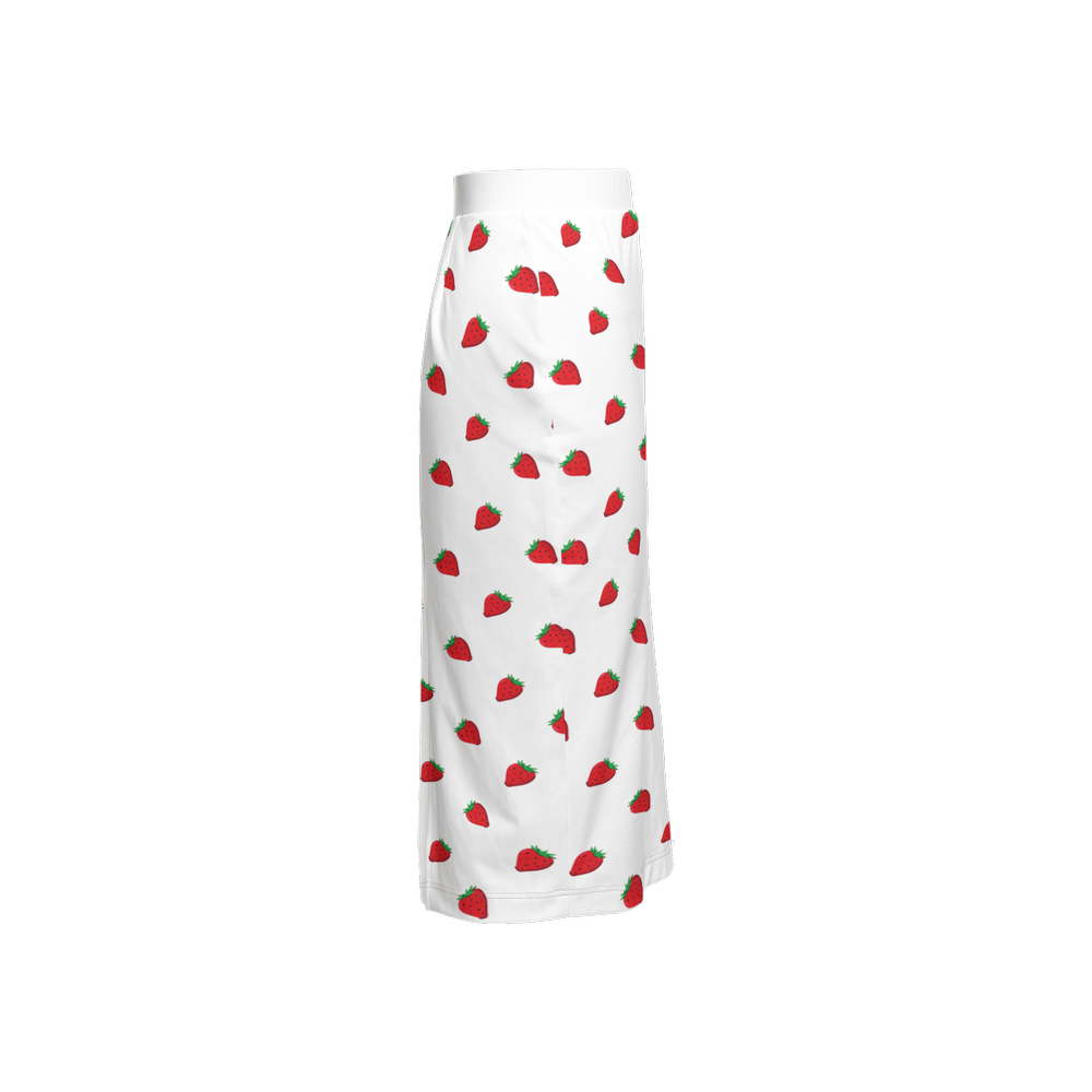 Kawaii Strawberry Back Split Pencil Skirt Knit
