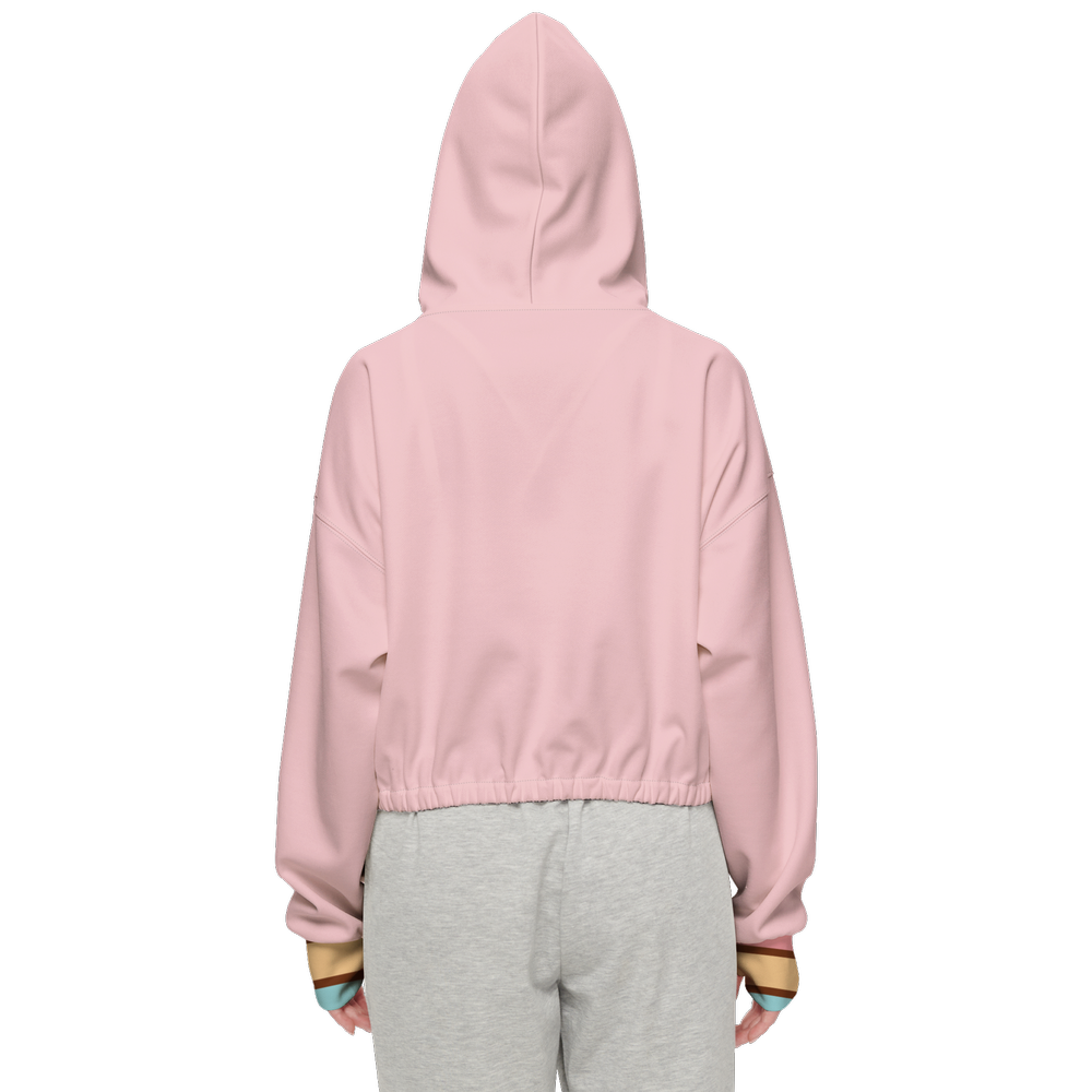 Happy Day Kawaii Cropped Full-Zip Hoodie-Super Heavy 375g