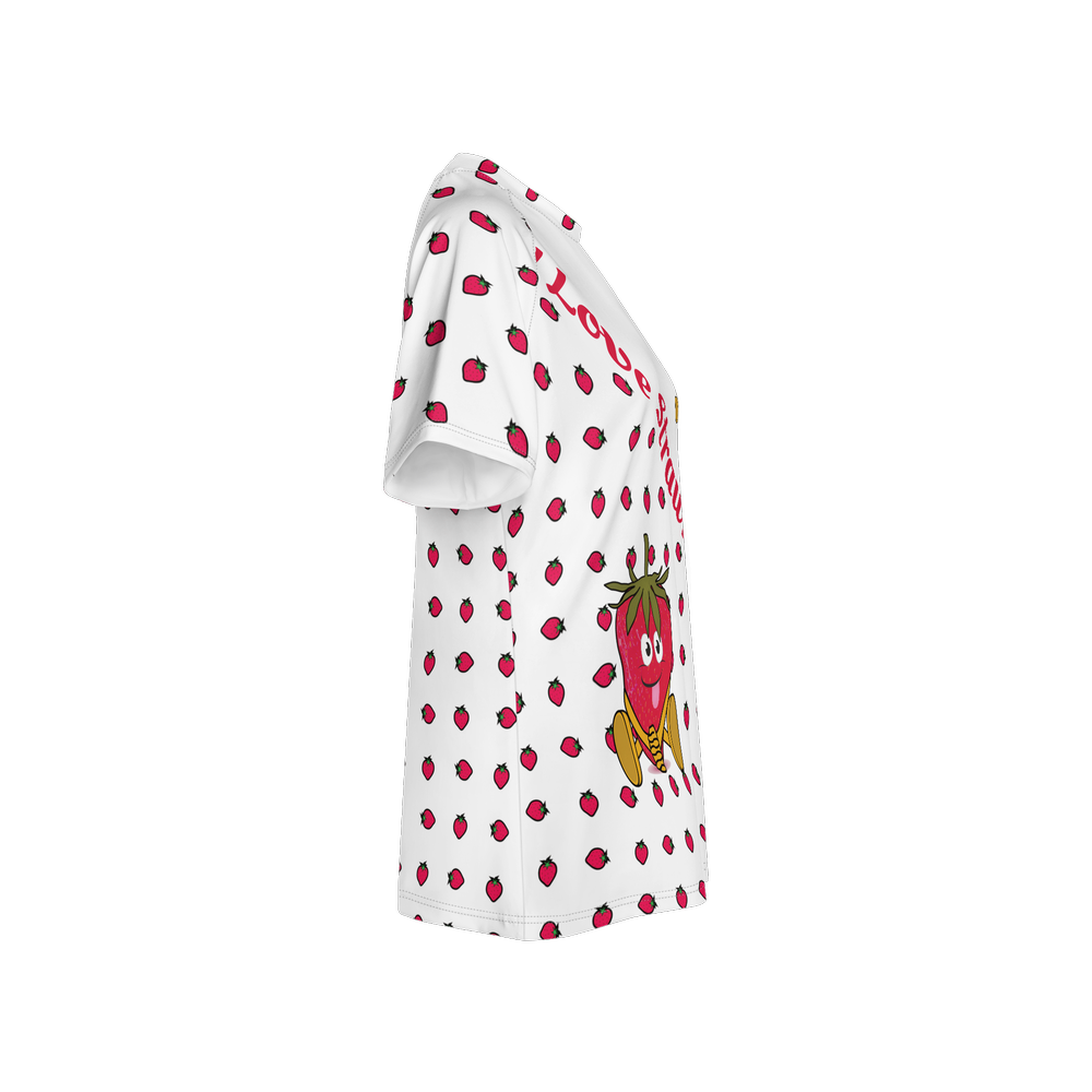 I Love Strawberry Women’s Athletic Jersey-Heavyweight 225g