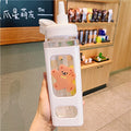 Kawaii Cartoon Plastic Water Bottle With Straw 700/900ml