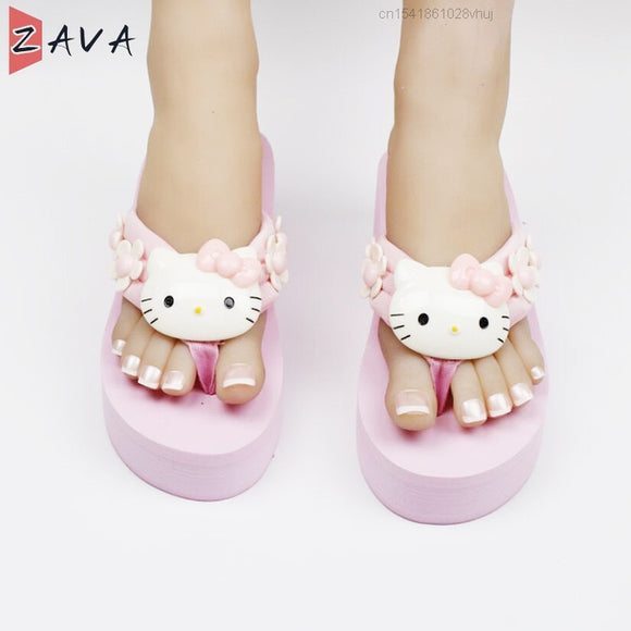 Kawaii Kitty Plattform Slippers