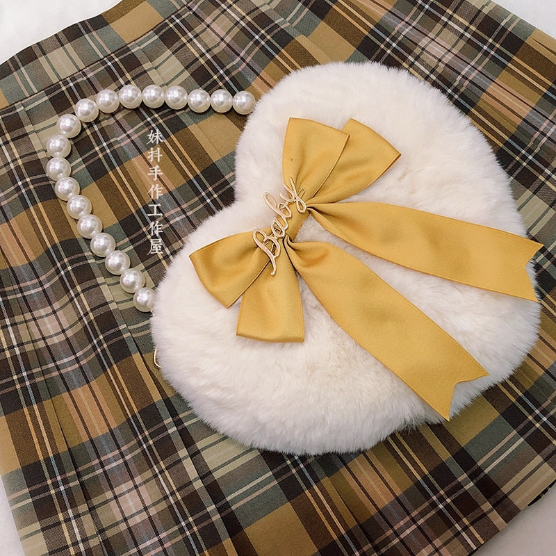 Lolita Love Heart Plush Hand-Carrying Bag