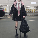 Kawaii Zipper Pink/Black Jacket