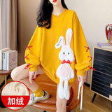 Cotton Winter Embroidery Rabbit Pullover