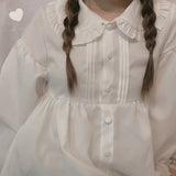 Sweet Lolita White Short Dress Ruffles Peter Pan Collar
