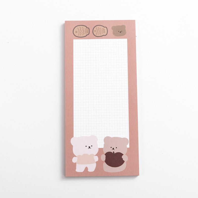 50 Sheets Cute Korean Biscuits Bear Memo Pad