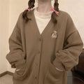 Vintage Y2k Loose Knitted Bear Cardigan