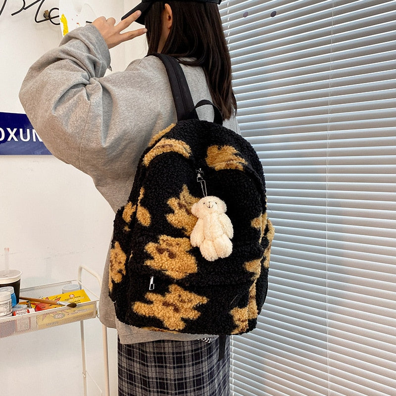 Bear Print Cute Backpack