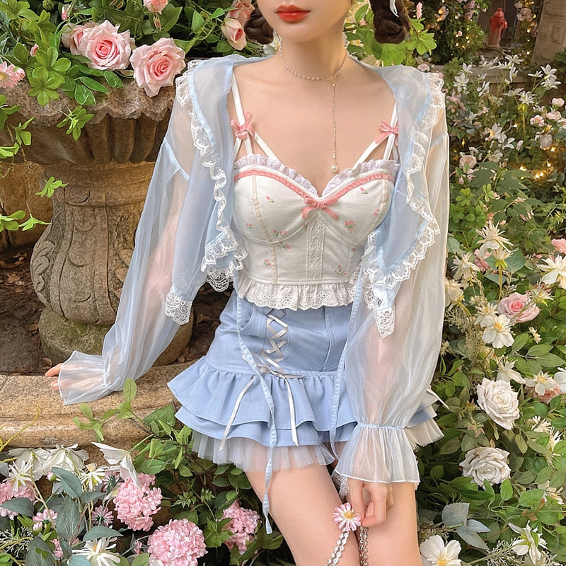 Summer Floral Kawaii Halter Tops