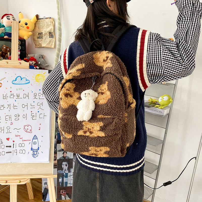 Bear Print Cute Backpack