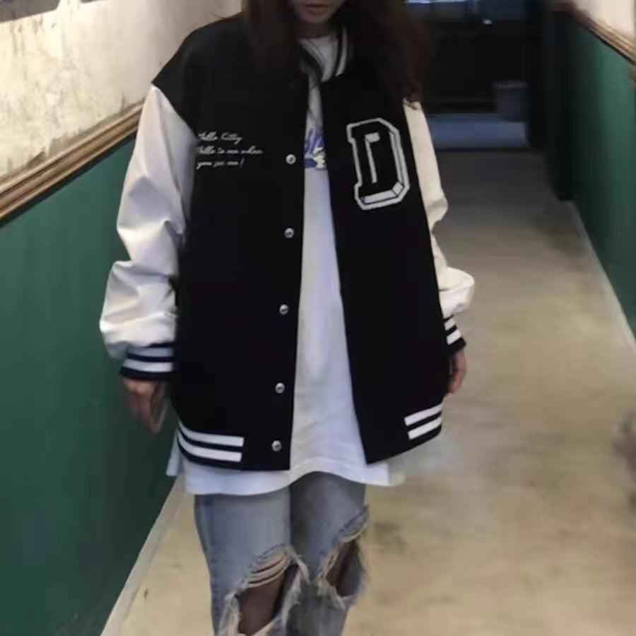 Kitty Black & White College Jacket