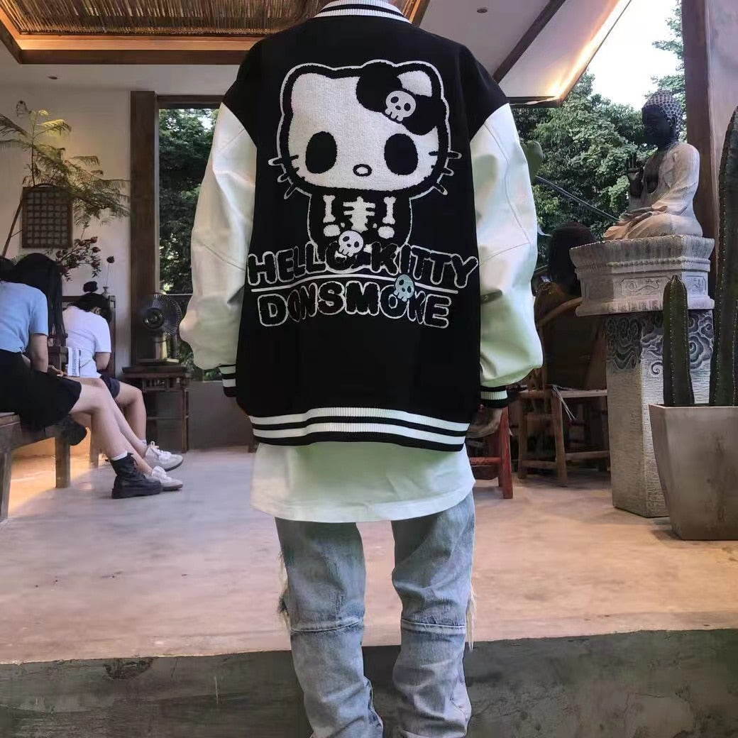 Kitty Black & White College Jacket