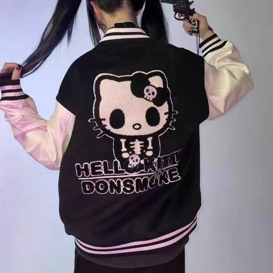 Kitty Black & White College Jacket