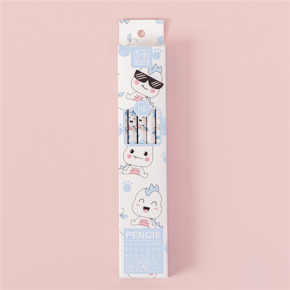 10 pcs/set Cute Cartoon Pencils with Earsers HB