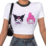 Kawaii Cartoon Graphic Print T-shirt