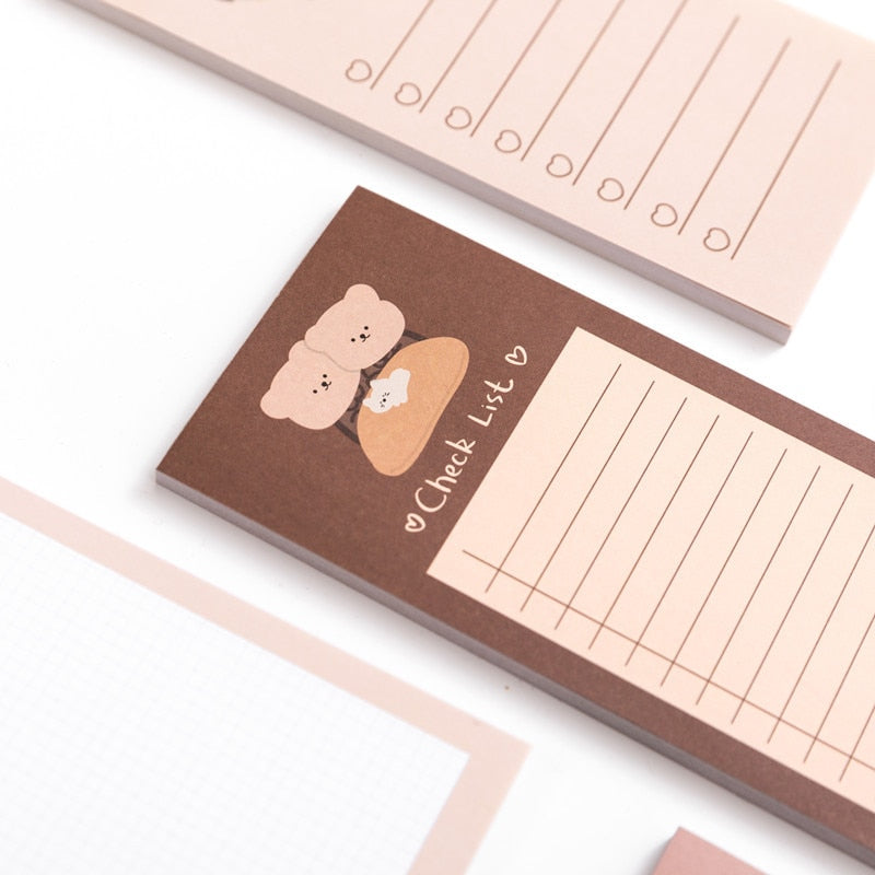 50 Sheets Cute Korean Biscuits Bear Memo Pad