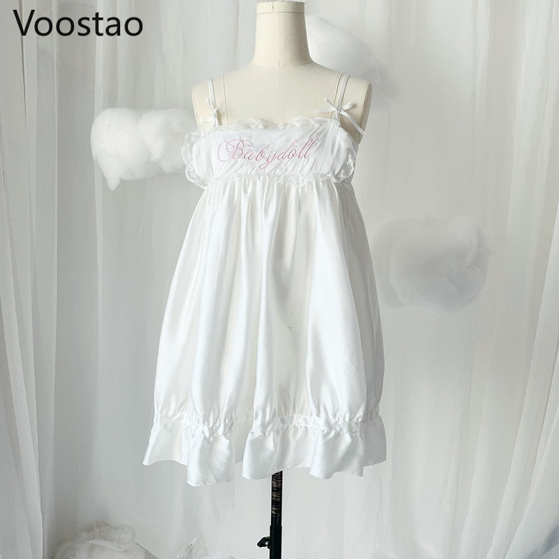 Japanese Sweet Lolita Babydoll Pajamas Mini Dress