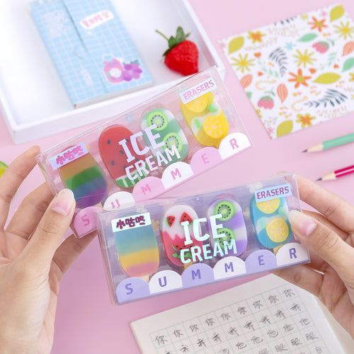 4 pcs/set Summer Ice Cream Rubbers