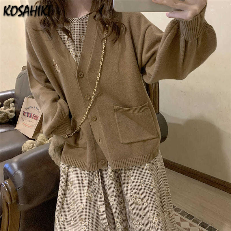 Vintage Y2k Loose Knitted Bear Cardigan