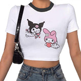 Kawaii Cartoon Graphic Print T-shirt