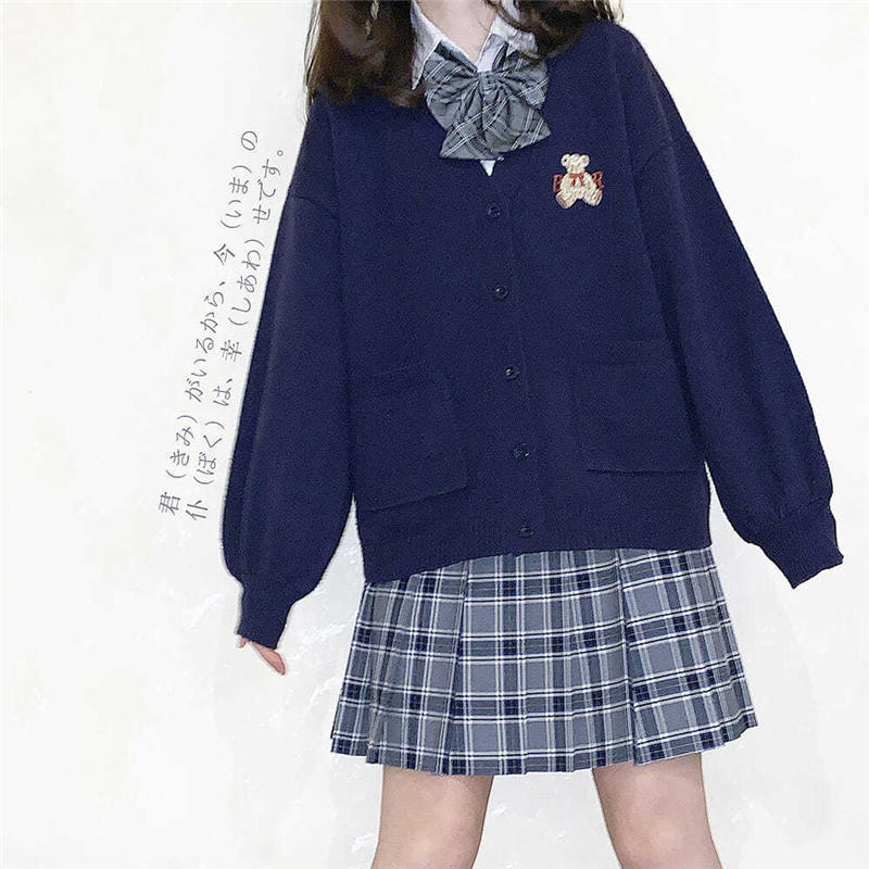 Vintage Y2k Loose Knitted Bear Cardigan
