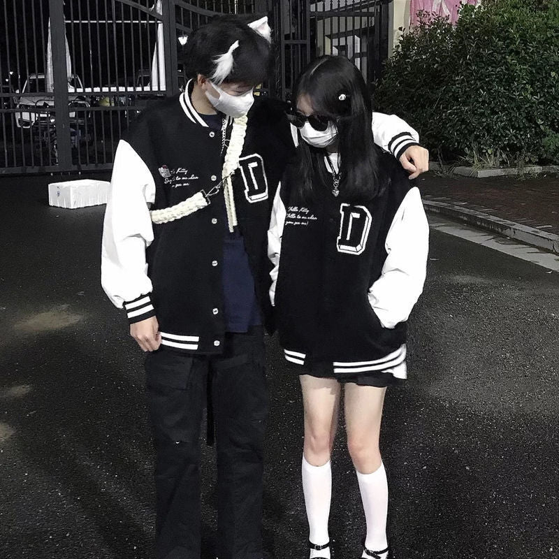 Kitty Black & White College Jacket
