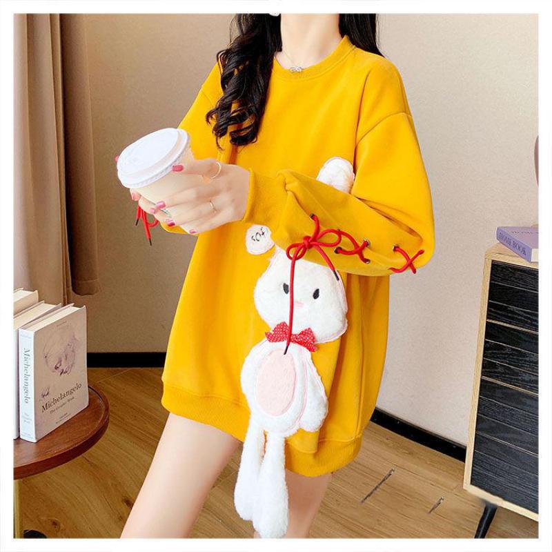 Cotton Winter Embroidery Rabbit Pullover