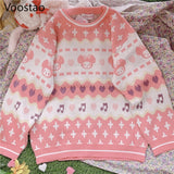 Sweet Lolita Strawberry Bear Knitted Pullover