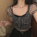 Summer Plaid Crop Tshirts
