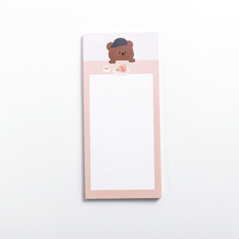 50 Sheets Cute Korean Biscuits Bear Memo Pad