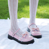 Sweet Lolita Shoes women Lace & Bow detail Black/White/Pink