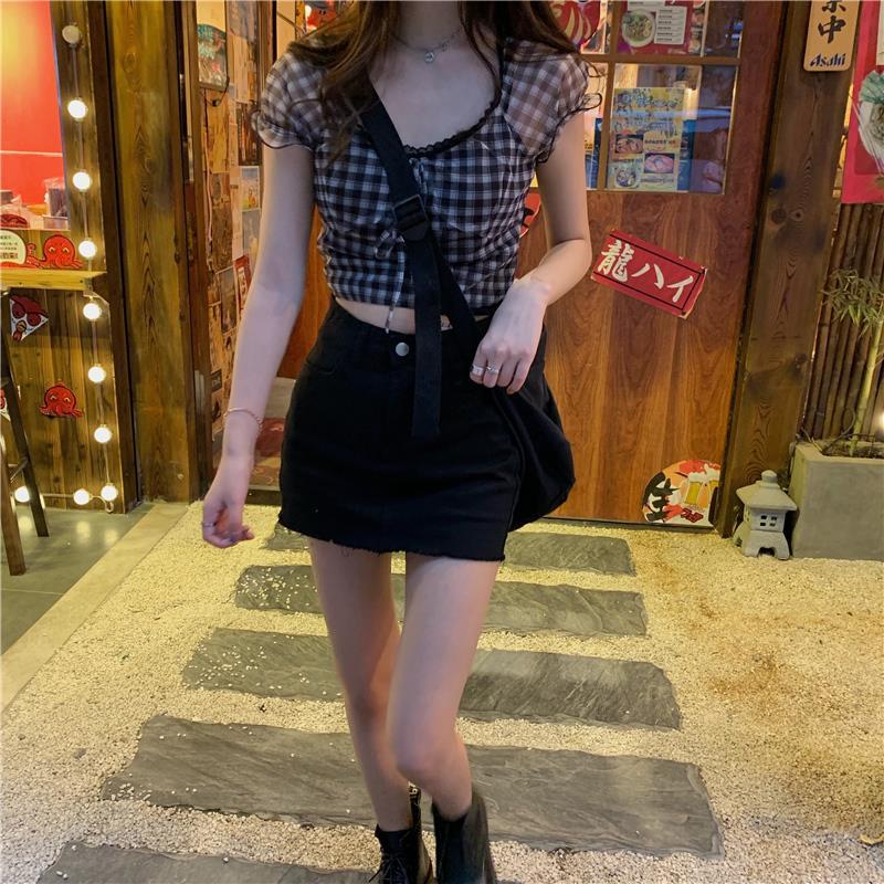 Summer Plaid Crop Tshirts