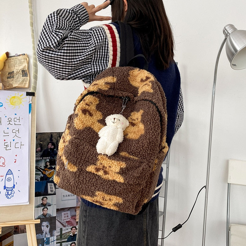 Bear Print Cute Backpack