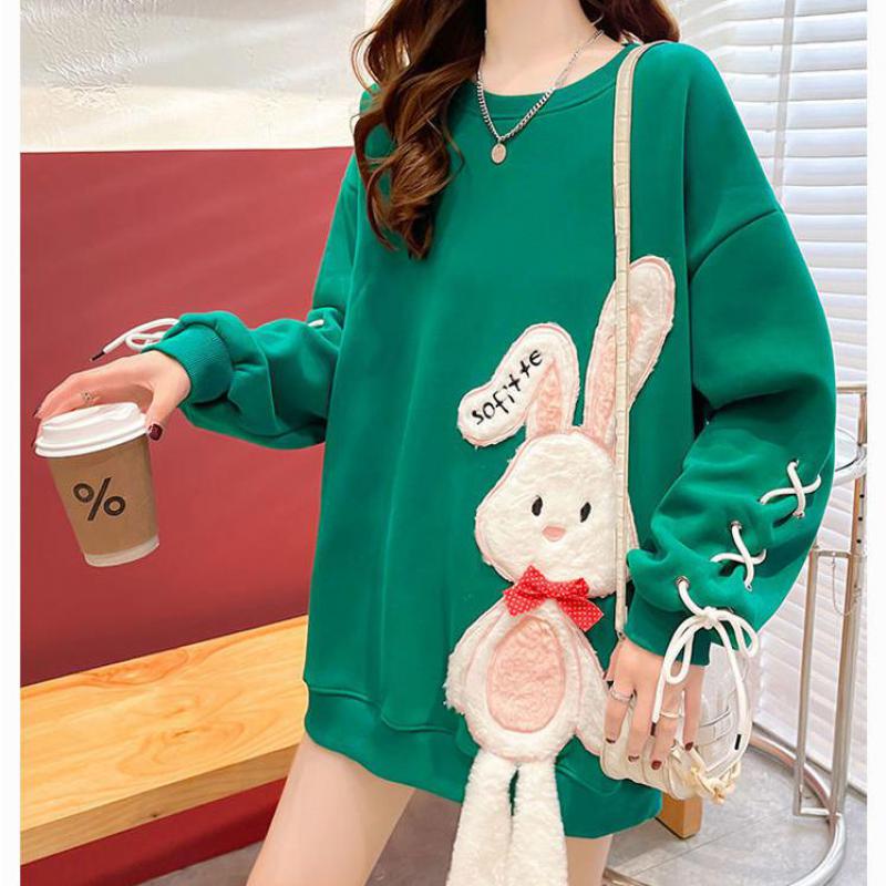 Cotton Winter Embroidery Rabbit Pullover