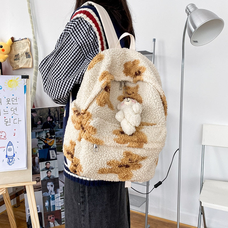 Bear Print Cute Backpack