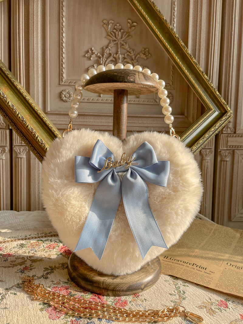Lolita Love Heart Plush Hand-Carrying Bag