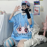 Kawaii Harajuku Anime T-shirt Blue