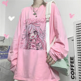 Kawaii Anime Girl Pink Long Sleeve Shirt