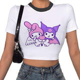 Kawaii Cartoon Graphic Print T-shirt