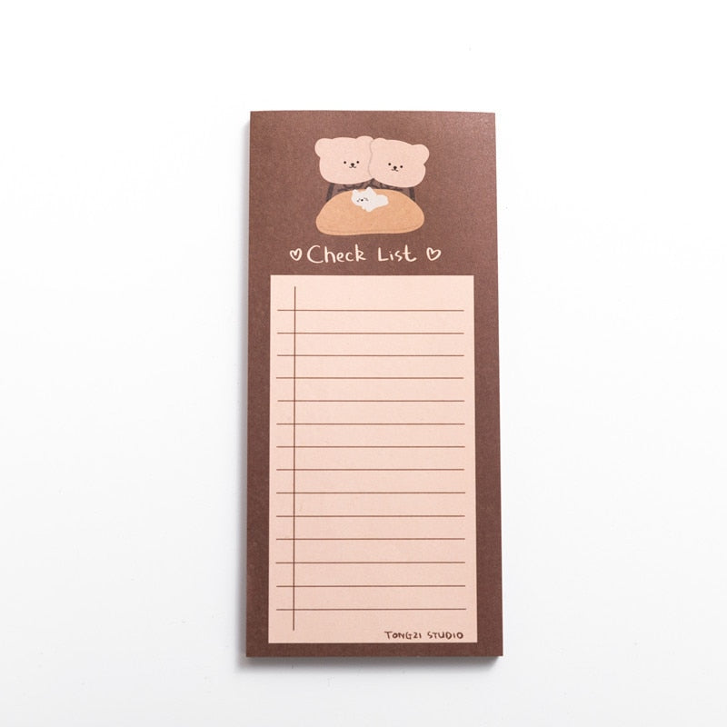 50 Sheets Cute Korean Biscuits Bear Memo Pad