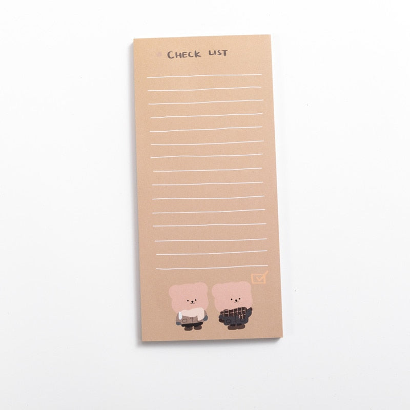 50 Sheets Cute Korean Biscuits Bear Memo Pad