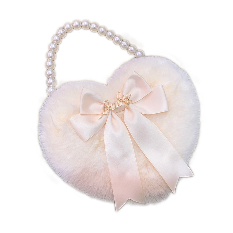 Lolita Love Heart Plush Hand-Carrying Bag