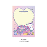 100 pcs Kawaii Cartoon Rainbow Bear Memo Pad