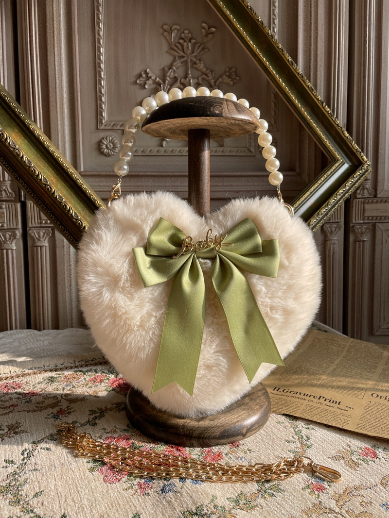 Lolita Love Heart Plush Hand-Carrying Bag