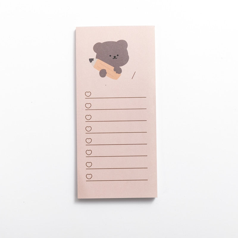 50 Sheets Cute Korean Biscuits Bear Memo Pad