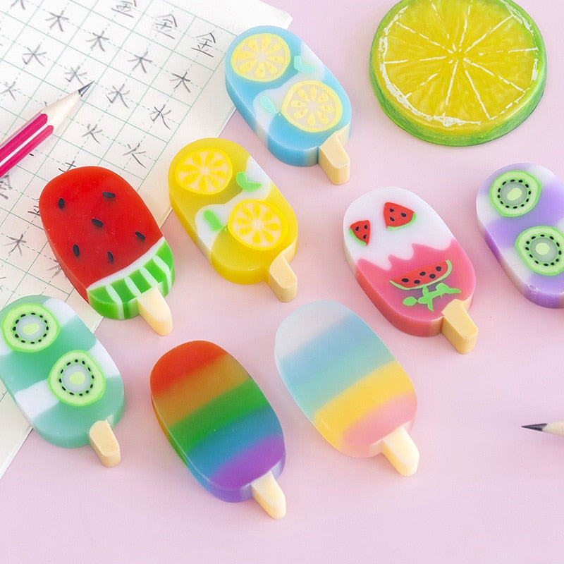 4 pcs/set Summer Ice Cream Rubbers