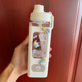 Kawaii Bear Pastel Water Bottle With 3D Sticker 700ml/900ml