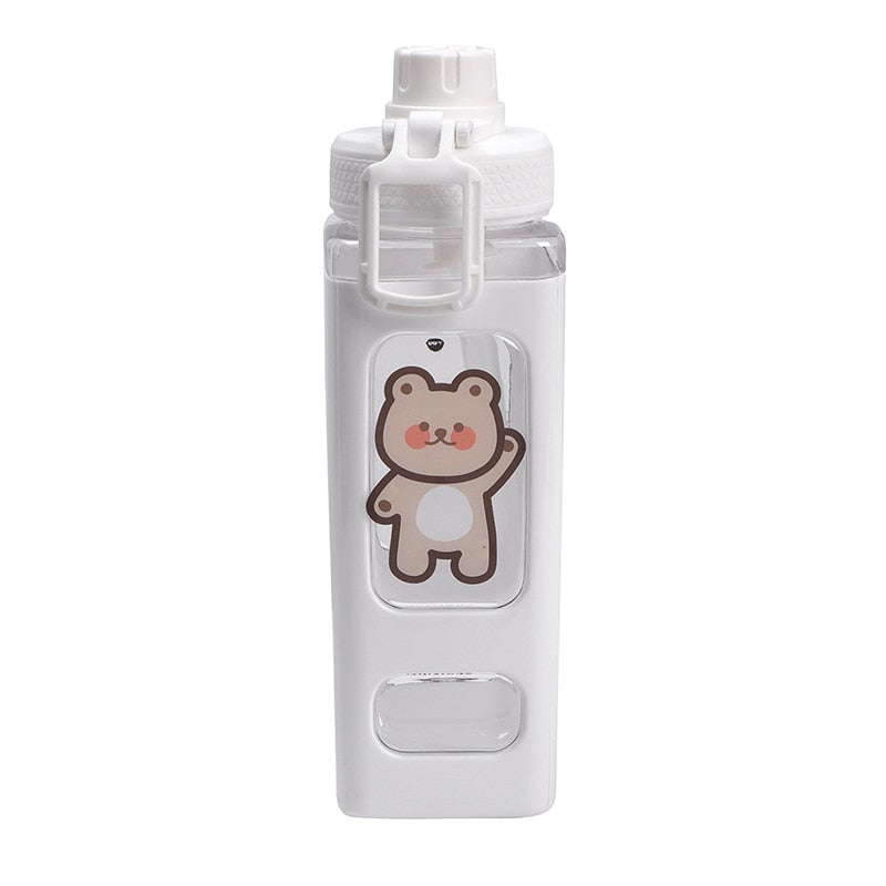Kawaii Cartoon Plastic Water Bottle With Straw 700/900ml