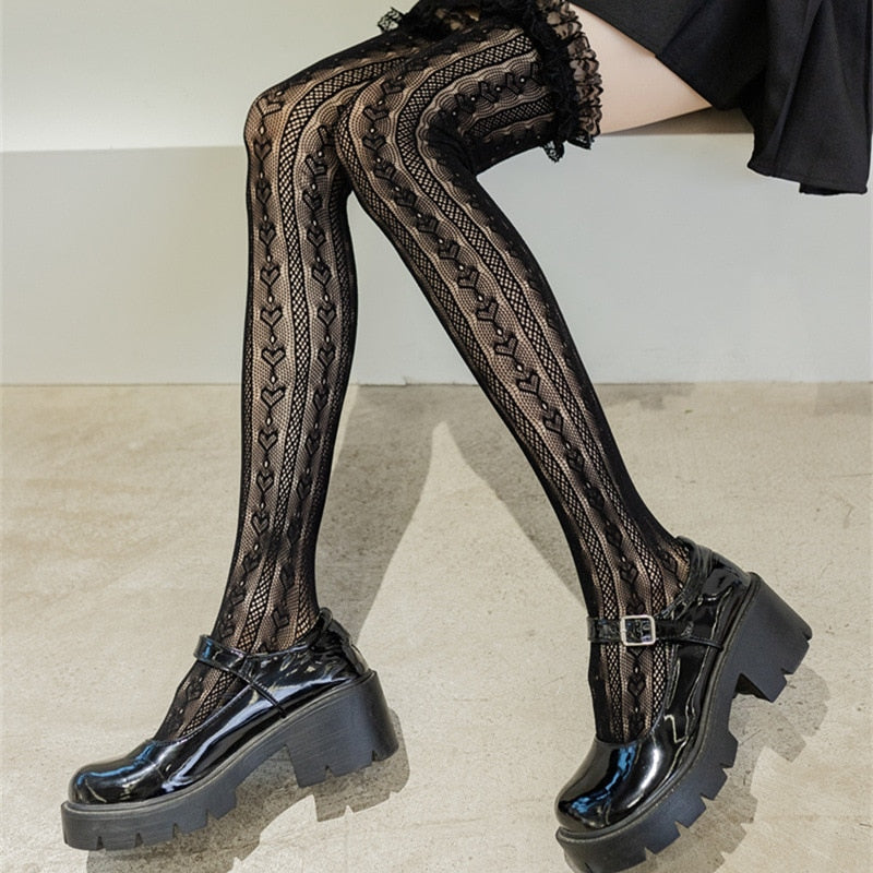 Lace Lolita Tall Knee Thigh Socks