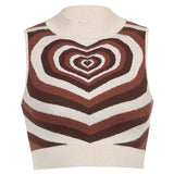 y2k Sweater Plaid Patched Knitwear Sleeveless